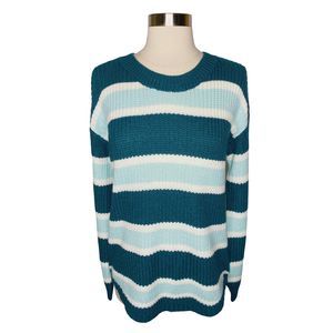 SO Striped Crew Neck Knit Pullover Sweater - Size Large